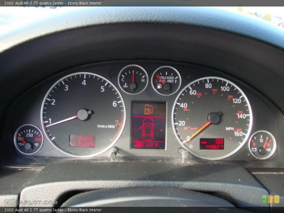 Ebony Black Interior Gauges for the 2002 Audi A6 2.7T quattro Sedan #45299521