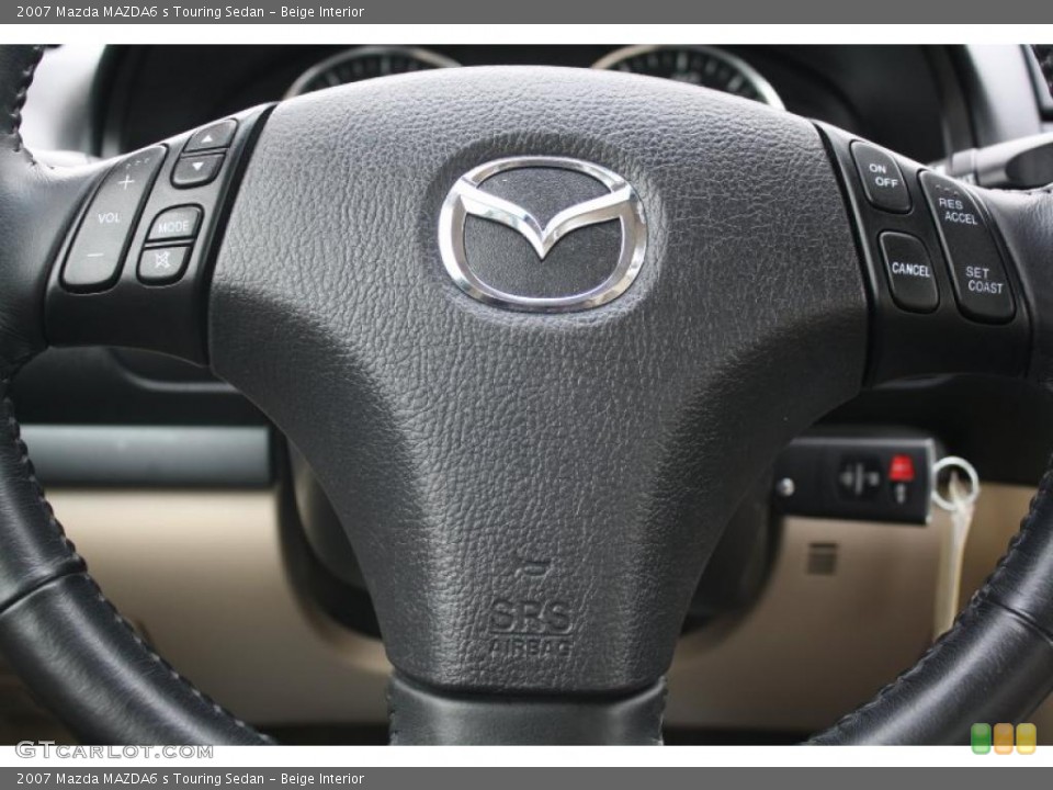 Beige Interior Steering Wheel for the 2007 Mazda MAZDA6 s Touring Sedan #45301693