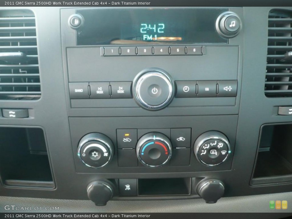 Dark Titanium Interior Controls for the 2011 GMC Sierra 2500HD Work Truck Extended Cab 4x4 #45308789
