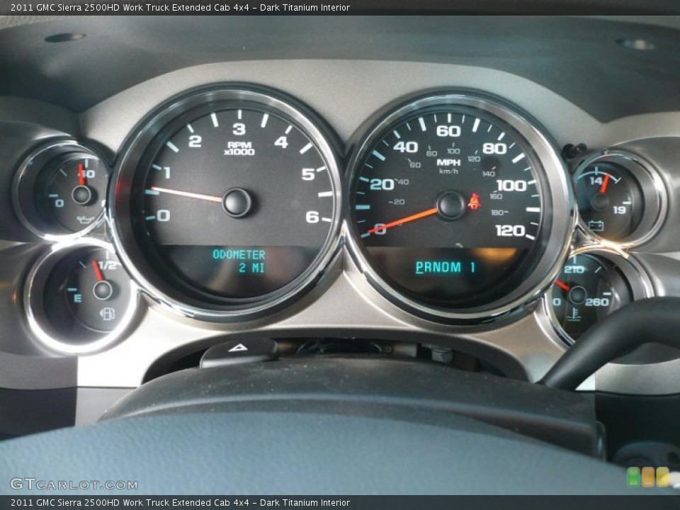 Dark Titanium Interior Gauges for the 2011 GMC Sierra 2500HD Work Truck Extended Cab 4x4 #45308805