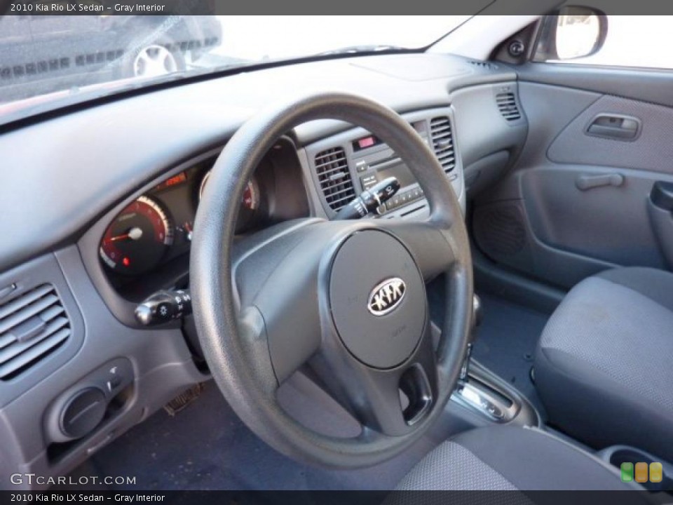 Gray Interior Steering Wheel for the 2010 Kia Rio LX Sedan #45326903