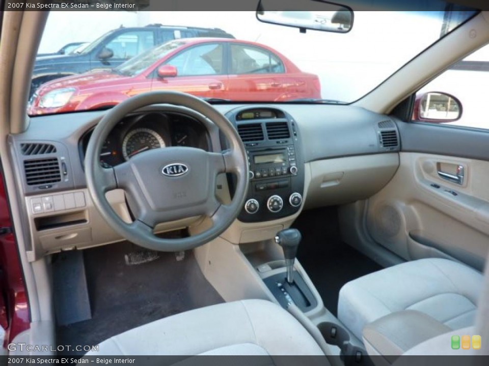 Beige Interior Prime Interior for the 2007 Kia Spectra EX Sedan #45327147