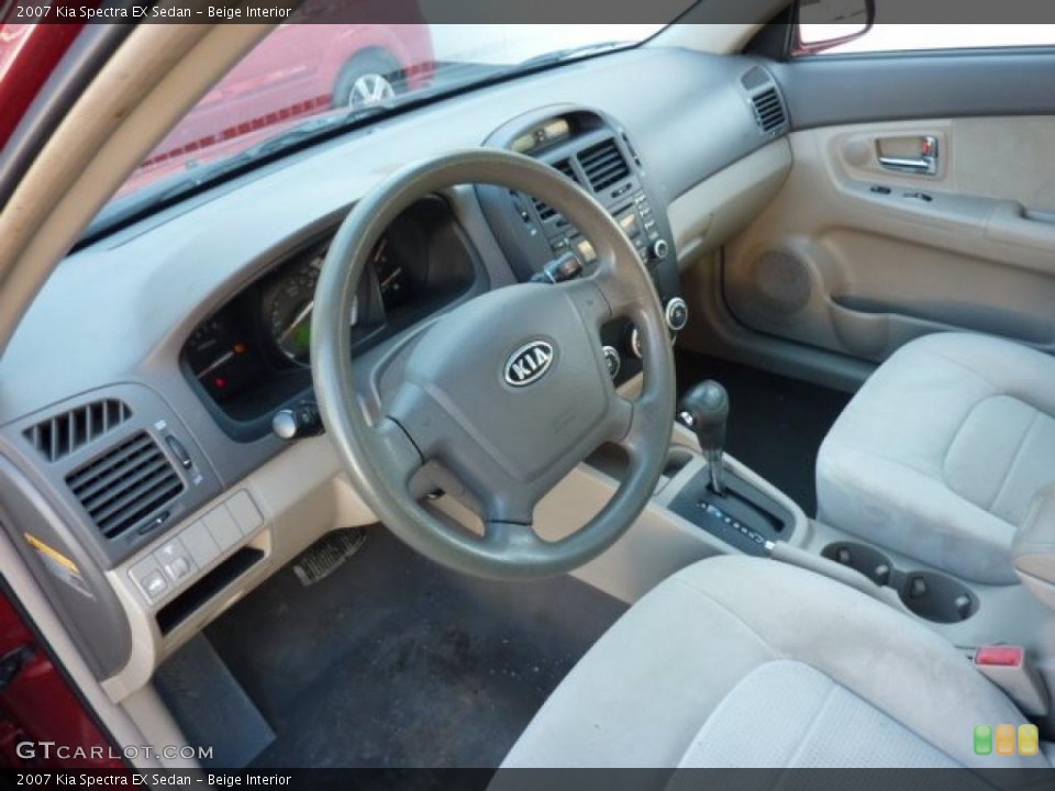 Beige Interior Prime Interior for the 2007 Kia Spectra EX Sedan #45327199