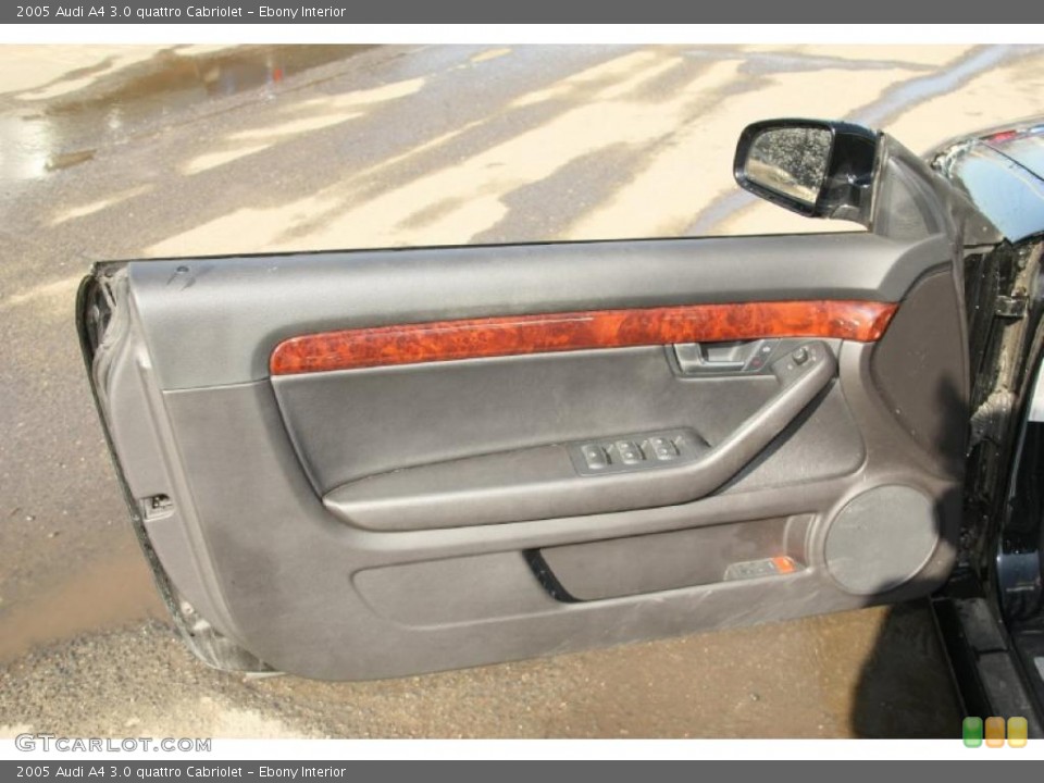 Ebony Interior Door Panel for the 2005 Audi A4 3.0 quattro Cabriolet #45335776