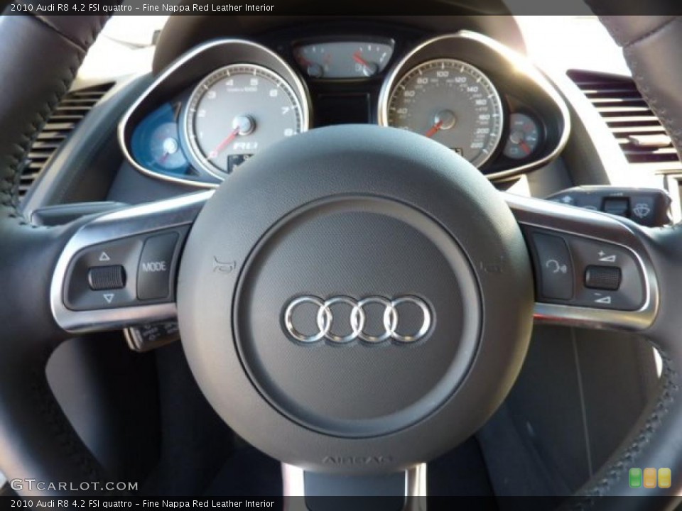 Fine Nappa Red Leather Interior Controls for the 2010 Audi R8 4.2 FSI quattro #45352431