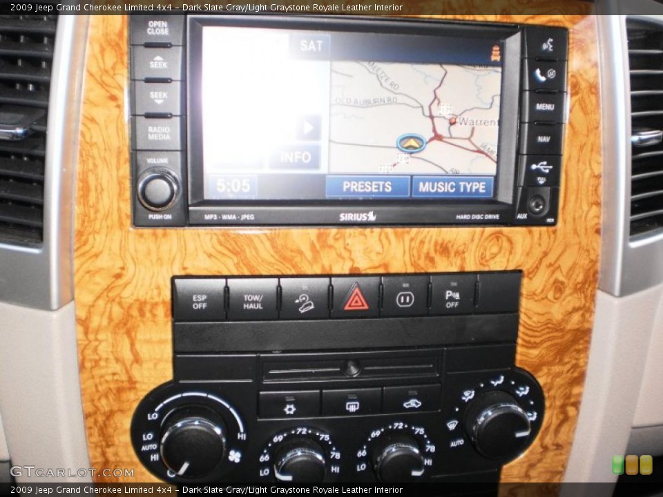 Dark Slate Gray/Light Graystone Royale Leather Interior Controls for the 2009 Jeep Grand Cherokee Limited 4x4 #45354624