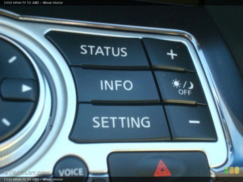 Wheat Interior Controls for the 2009 Infiniti FX 50 AWD #45356100