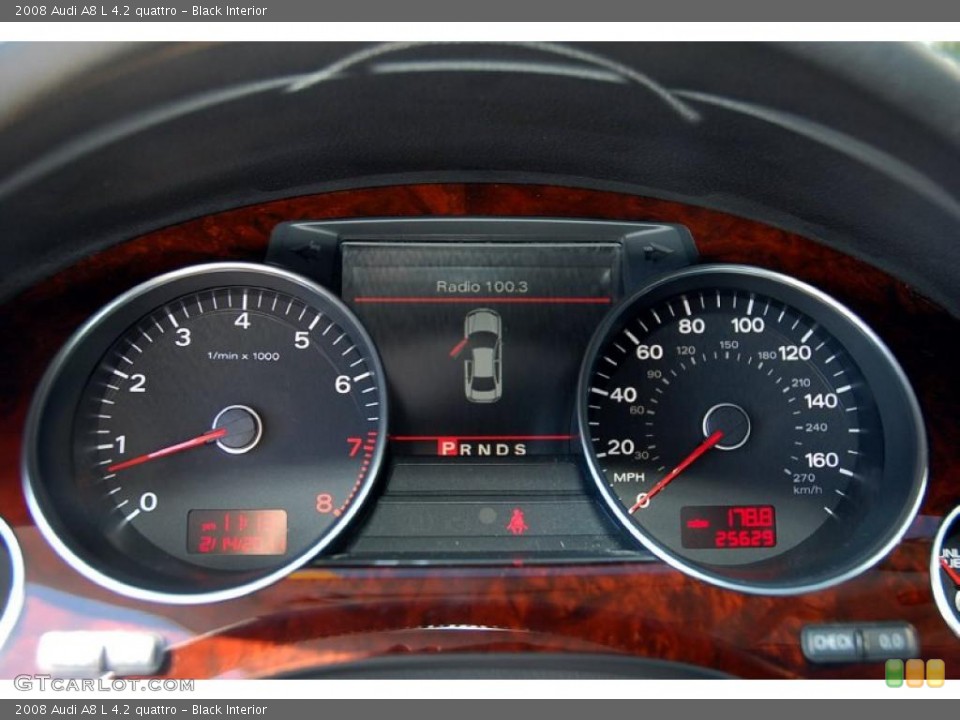 Black Interior Gauges for the 2008 Audi A8 L 4.2 quattro #45359339
