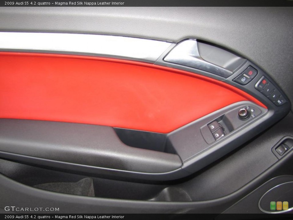 Magma Red Silk Nappa Leather Interior Door Panel for the 2009 Audi S5 4.2 quattro #45365255