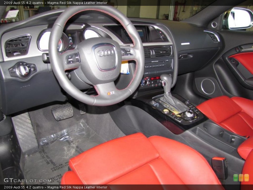 Magma Red Silk Nappa Leather 2009 Audi S5 Interiors