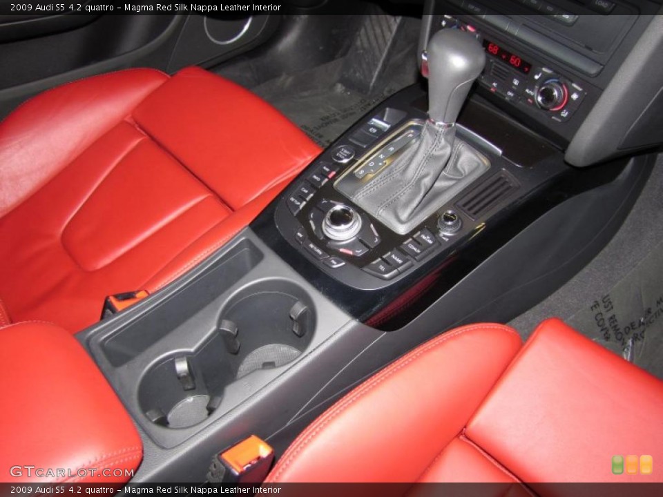 Magma Red Silk Nappa Leather Interior Transmission for the 2009 Audi S5 4.2 quattro #45365387