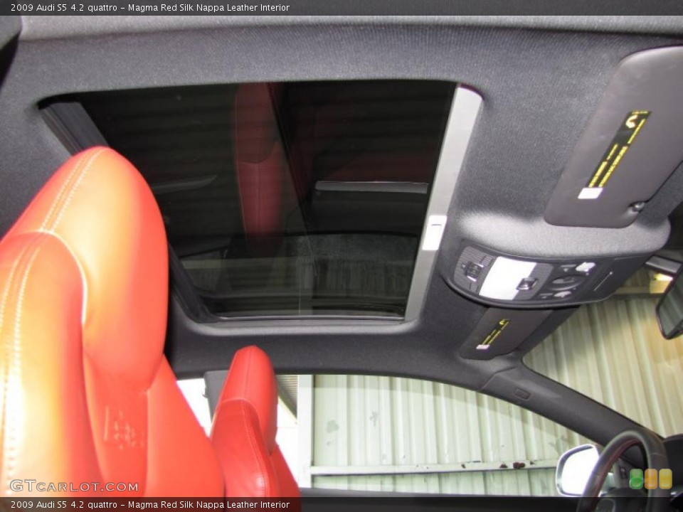 Magma Red Silk Nappa Leather Interior Sunroof for the 2009 Audi S5 4.2 quattro #45365391