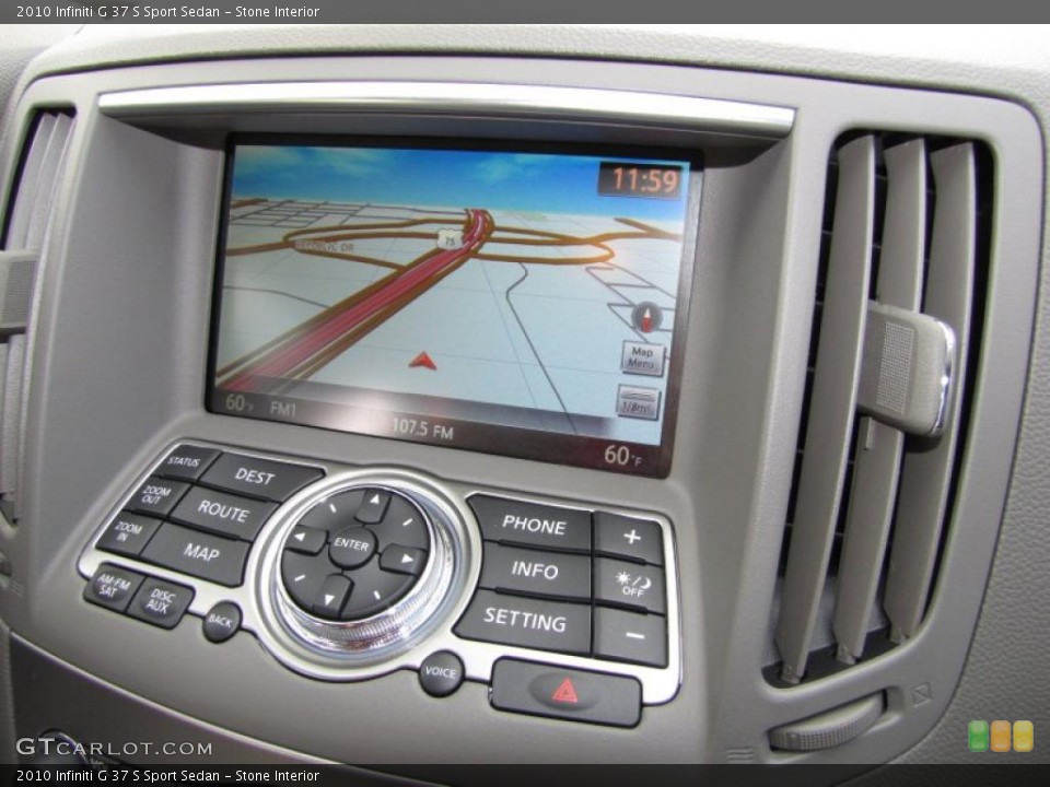 Stone Interior Navigation for the 2010 Infiniti G 37 S Sport Sedan #45367507