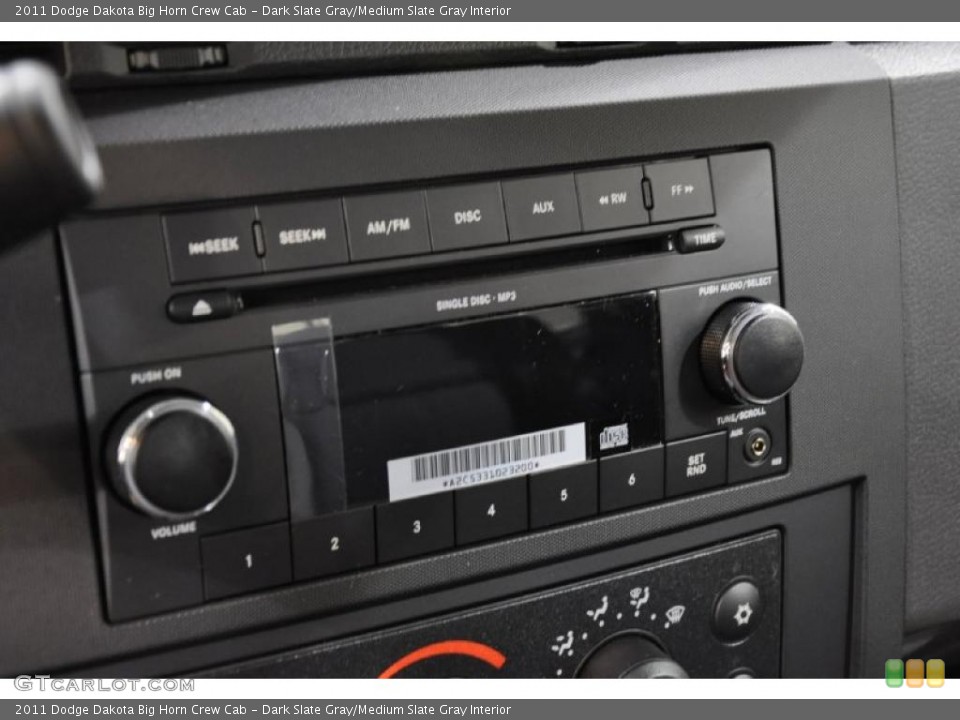 Dark Slate Gray/Medium Slate Gray Interior Controls for the 2011 Dodge Dakota Big Horn Crew Cab #45367931