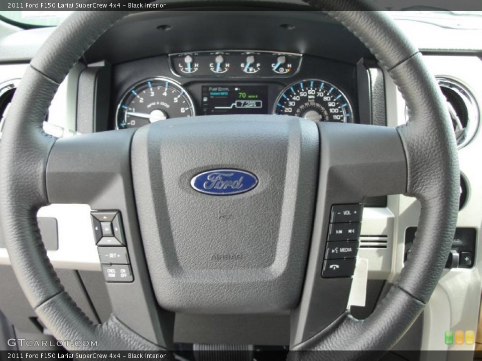 Black Interior Steering Wheel for the 2011 Ford F150 Lariat SuperCrew 4x4 #45369022