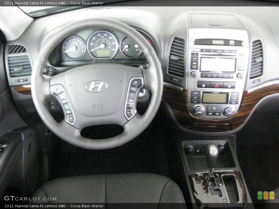 Cocoa Black Interior Dashboard for the 2011 Hyundai Santa Fe Limited AWD #45369894