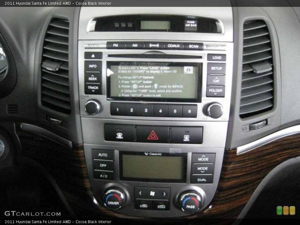 Cocoa Black Interior Controls for the 2011 Hyundai Santa Fe Limited AWD #45369902