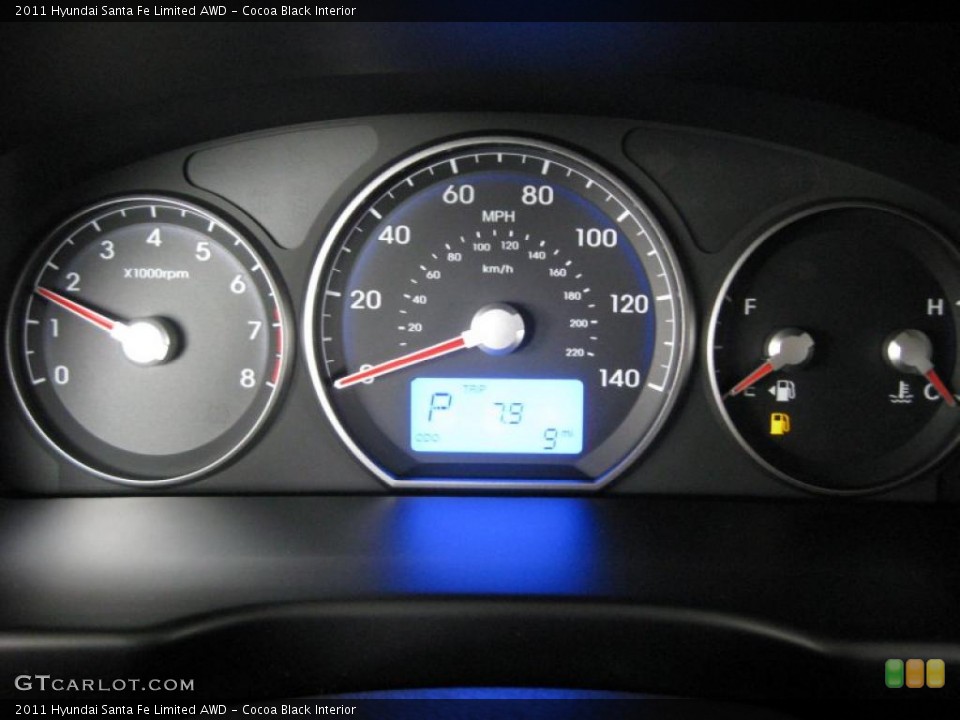 Cocoa Black Interior Gauges for the 2011 Hyundai Santa Fe Limited AWD #45369926