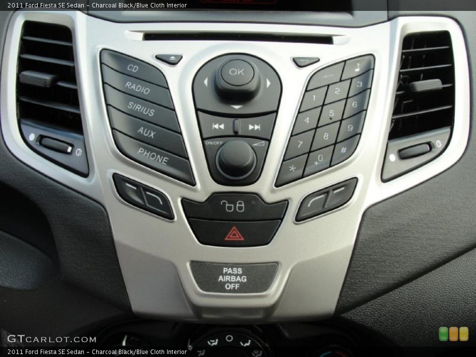 Charcoal Black/Blue Cloth Interior Controls for the 2011 Ford Fiesta SE Sedan #45370346