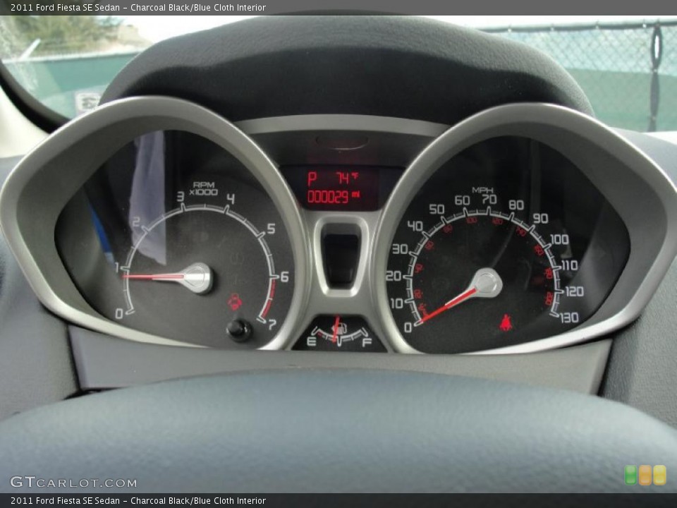 Charcoal Black/Blue Cloth Interior Gauges for the 2011 Ford Fiesta SE Sedan #45370366