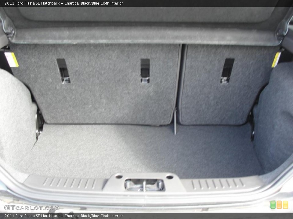 Charcoal Black/Blue Cloth Interior Trunk for the 2011 Ford Fiesta SE Hatchback #45370454