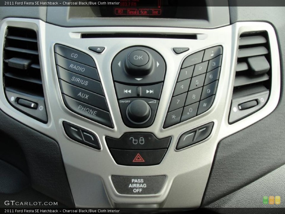 Charcoal Black/Blue Cloth Interior Controls for the 2011 Ford Fiesta SE Hatchback #45370542