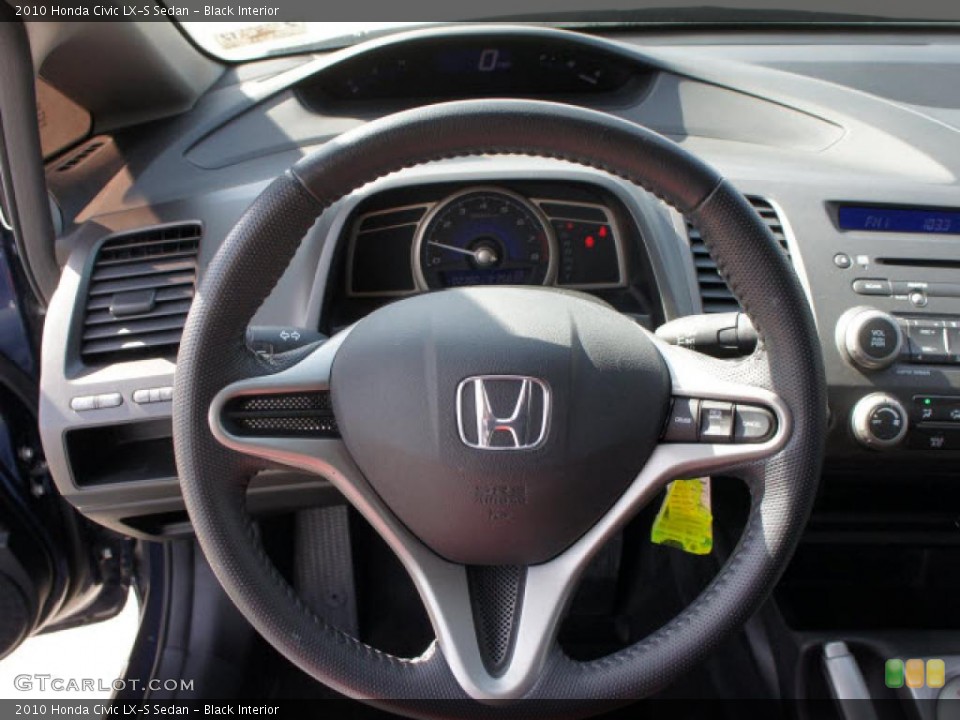 Black Interior Steering Wheel for the 2010 Honda Civic LX-S Sedan #45373120