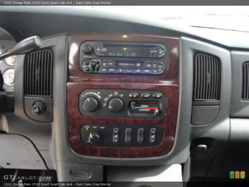 Dark Slate Gray Interior Controls for the 2002 Dodge Ram 1500 Sport Quad Cab 4x4 #45373857