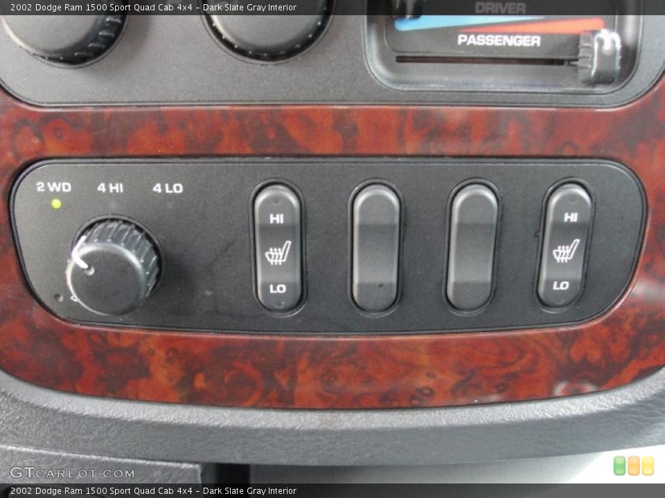 Dark Slate Gray Interior Controls for the 2002 Dodge Ram 1500 Sport Quad Cab 4x4 #45373869