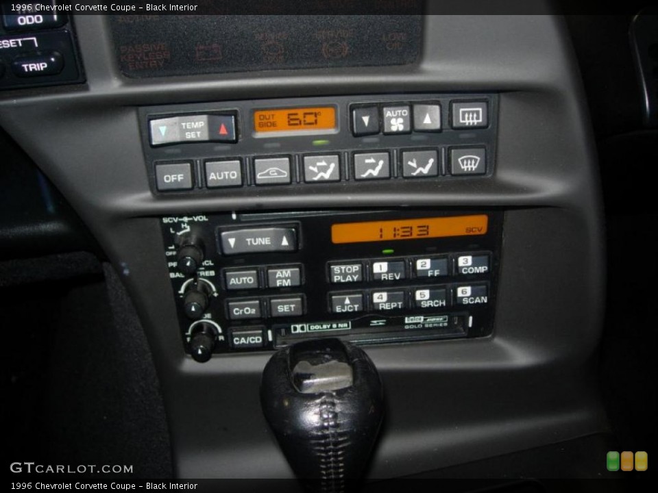 Black Interior Controls for the 1996 Chevrolet Corvette Coupe #45378574