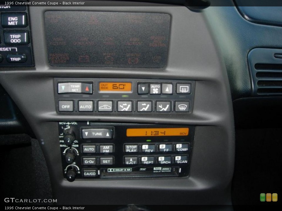 Black Interior Controls for the 1996 Chevrolet Corvette Coupe #45378582