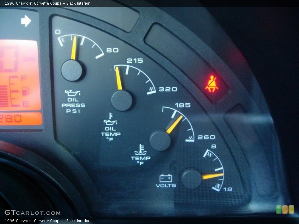 Black Interior Gauges for the 1996 Chevrolet Corvette Coupe #45378602