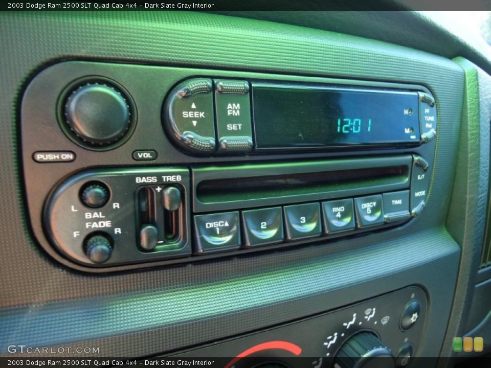 Dark Slate Gray Interior Controls for the 2003 Dodge Ram 2500 SLT Quad Cab 4x4 #45381286