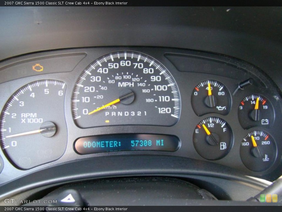 Ebony Black Interior Gauges for the 2007 GMC Sierra 1500 Classic SLT Crew Cab 4x4 #45384182