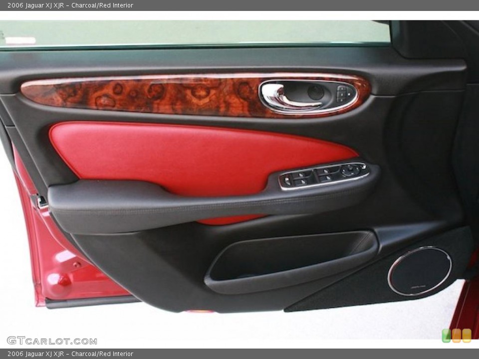 Charcoal/Red Interior Door Panel for the 2006 Jaguar XJ XJR #45387858