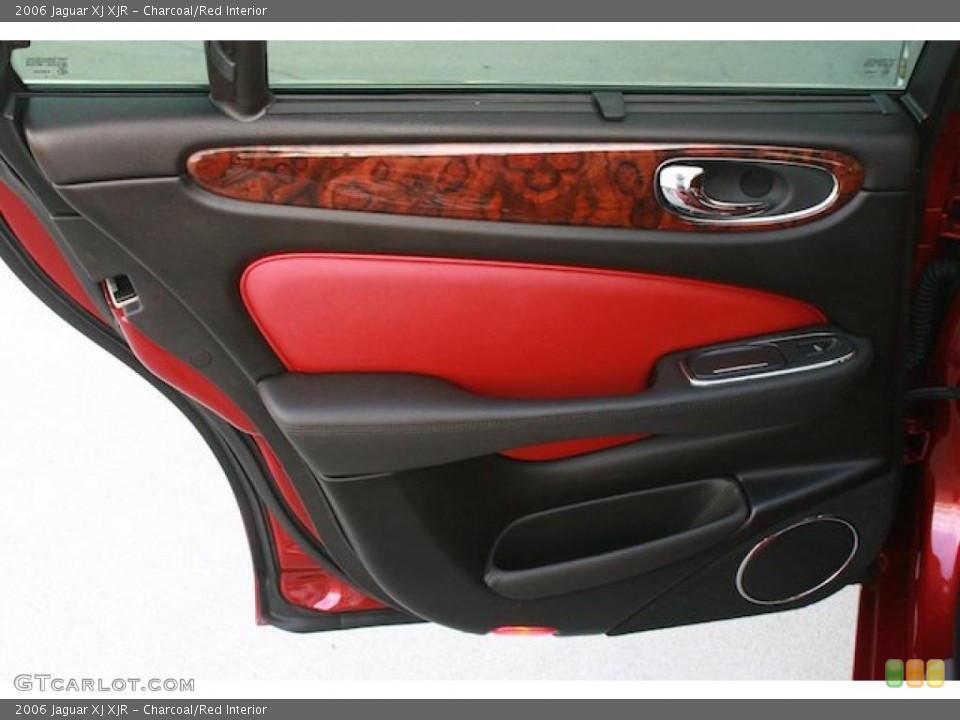 Charcoal/Red Interior Door Panel for the 2006 Jaguar XJ XJR #45387866