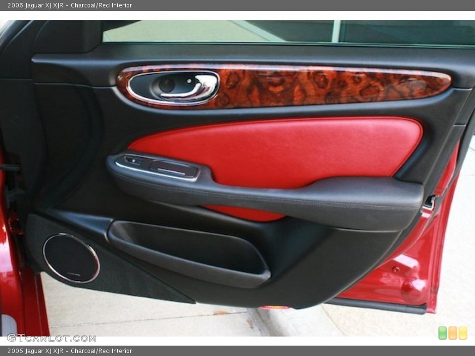 Charcoal/Red Interior Door Panel for the 2006 Jaguar XJ XJR #45387882