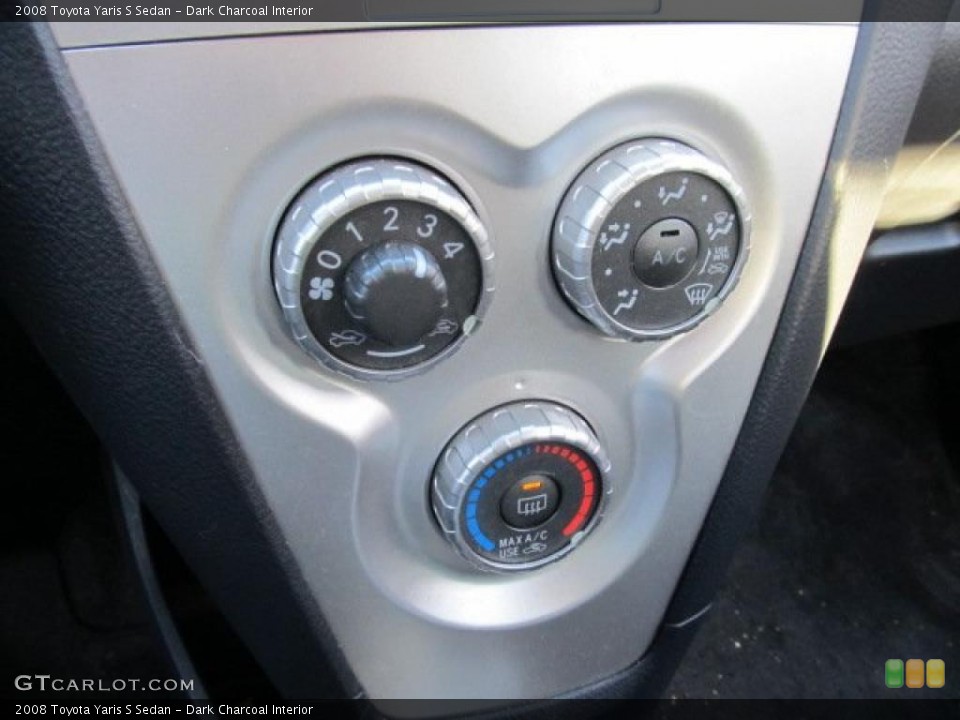Dark Charcoal Interior Controls for the 2008 Toyota Yaris S Sedan #45403663