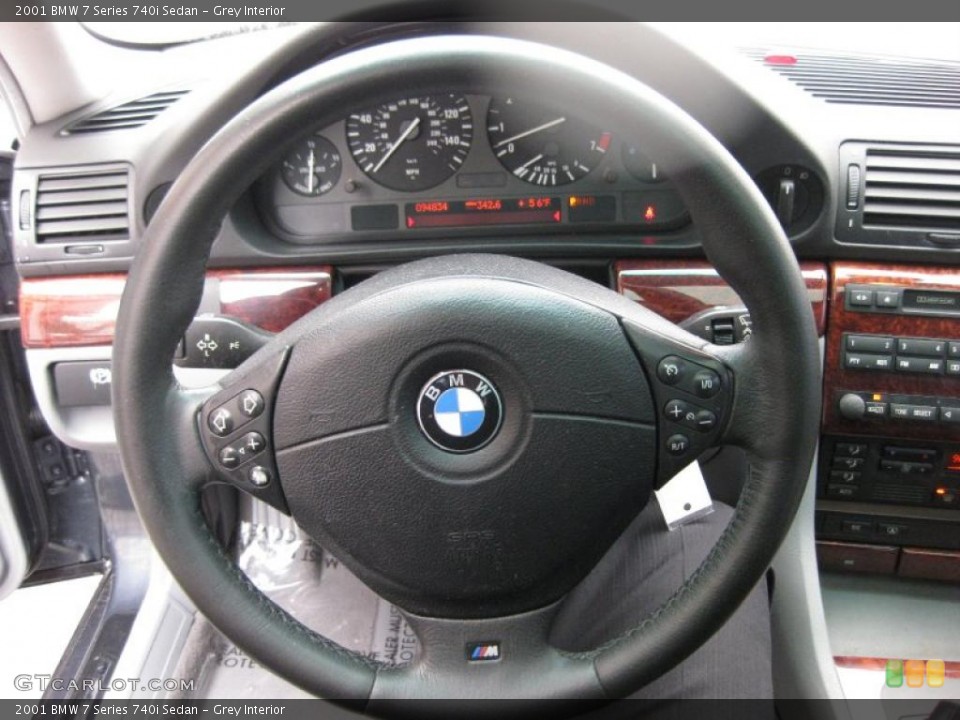 Grey Interior Steering Wheel for the 2001 BMW 7 Series 740i Sedan #45405983