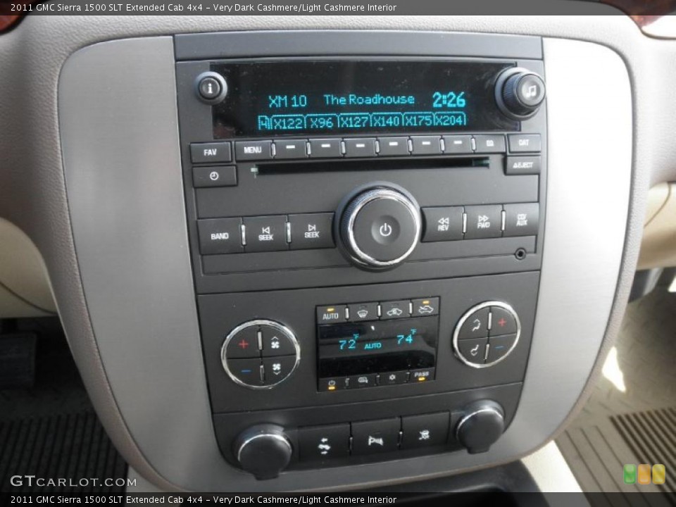 Very Dark Cashmere/Light Cashmere Interior Controls for the 2011 GMC Sierra 1500 SLT Extended Cab 4x4 #45418292