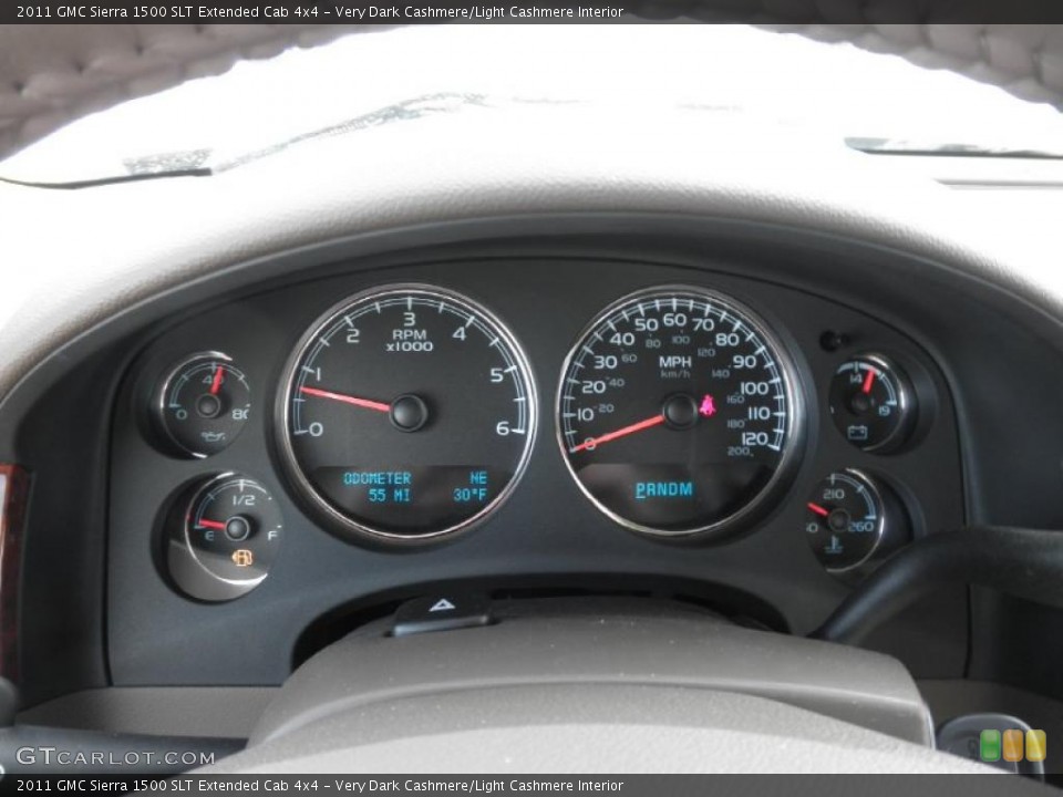 Very Dark Cashmere/Light Cashmere Interior Gauges for the 2011 GMC Sierra 1500 SLT Extended Cab 4x4 #45418312