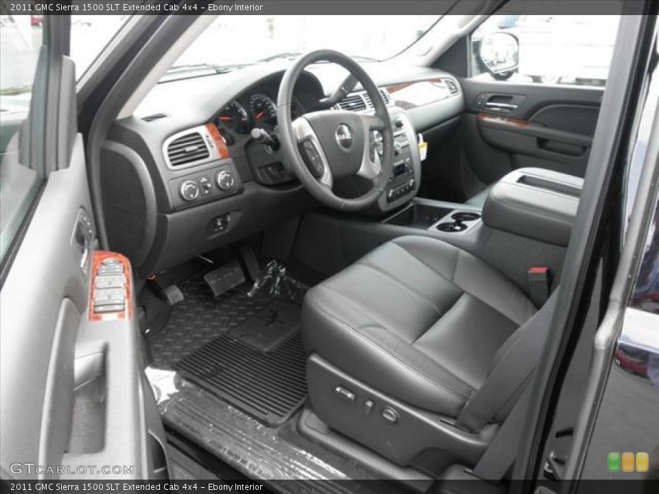 Ebony Interior Photo for the 2011 GMC Sierra 1500 SLT Extended Cab 4x4 #45421398