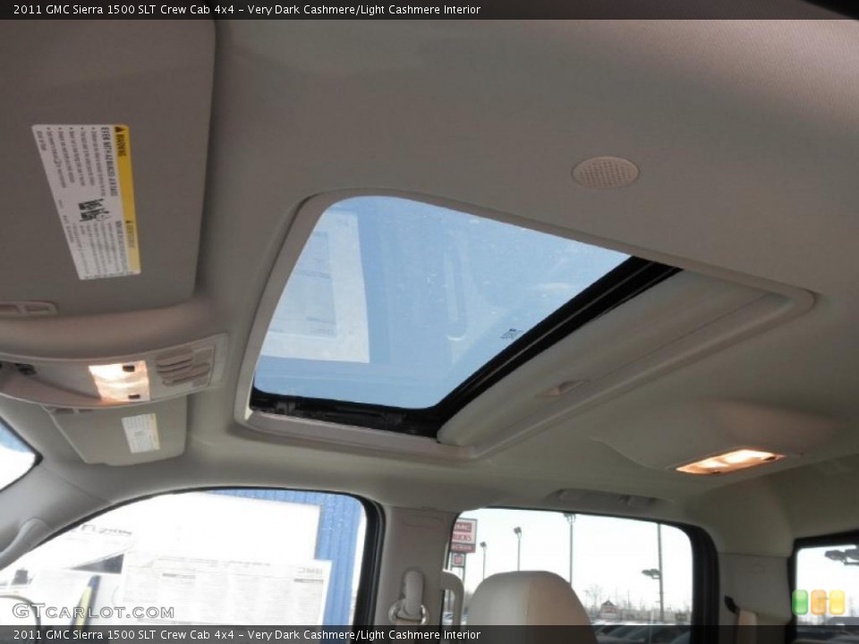 Very Dark Cashmere/Light Cashmere Interior Sunroof for the 2011 GMC Sierra 1500 SLT Crew Cab 4x4 #45424535