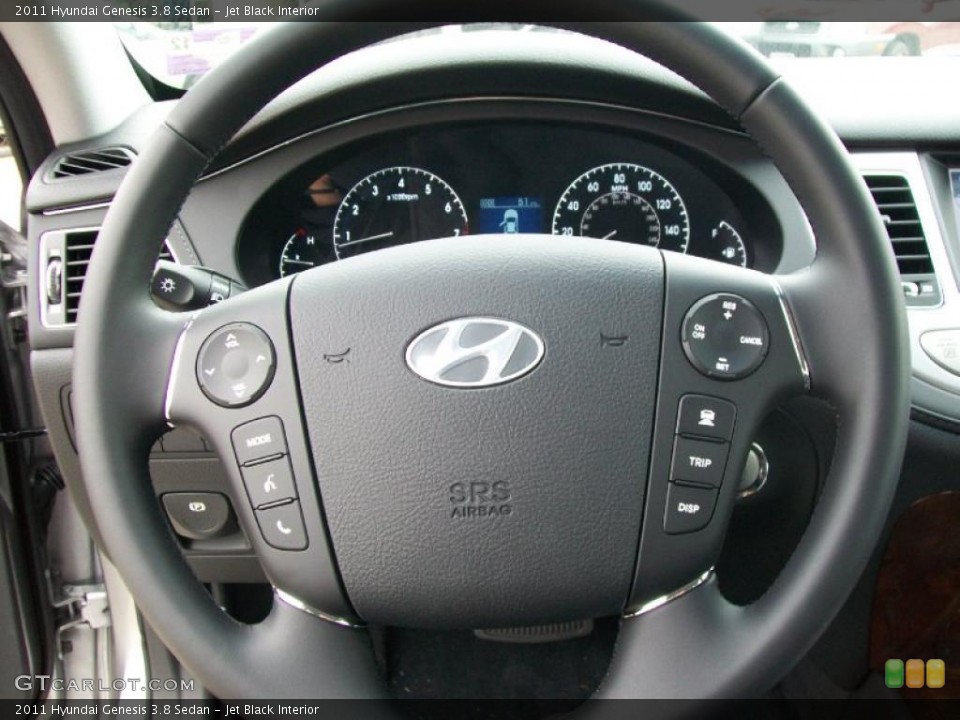 Jet Black Interior Steering Wheel for the 2011 Hyundai Genesis 3.8 Sedan #45426422