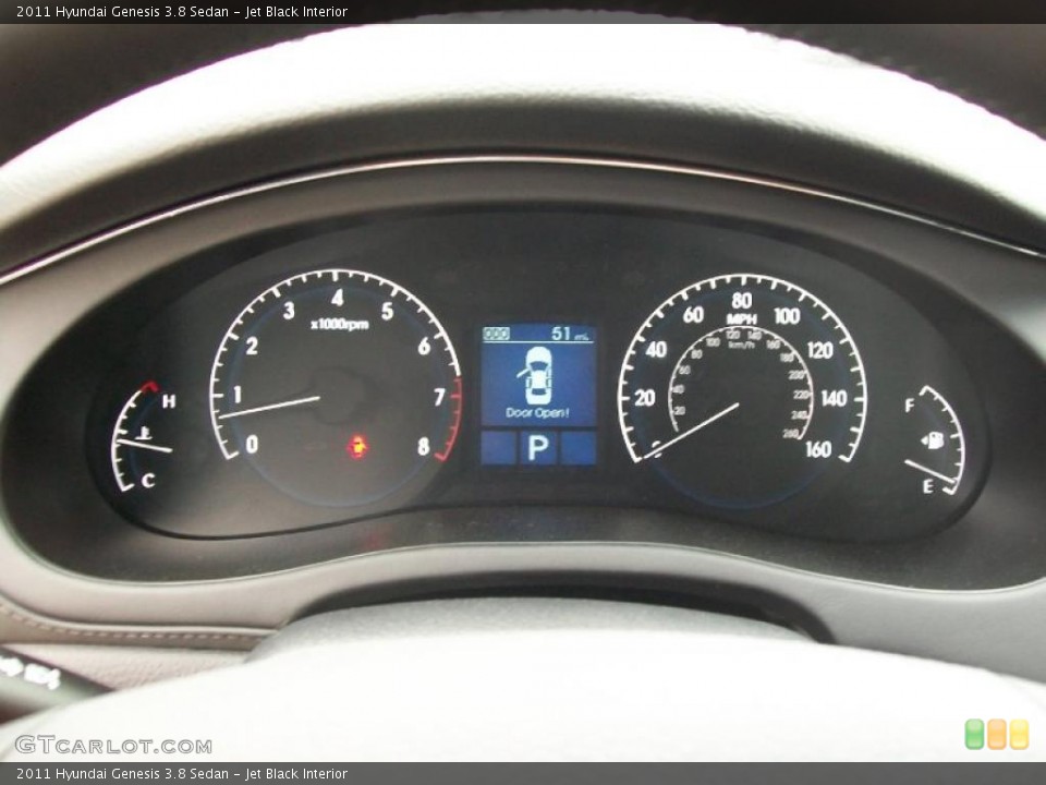 Jet Black Interior Gauges for the 2011 Hyundai Genesis 3.8 Sedan #45426434