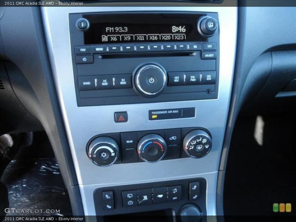 Ebony Interior Controls for the 2011 GMC Acadia SLE AWD #45426791