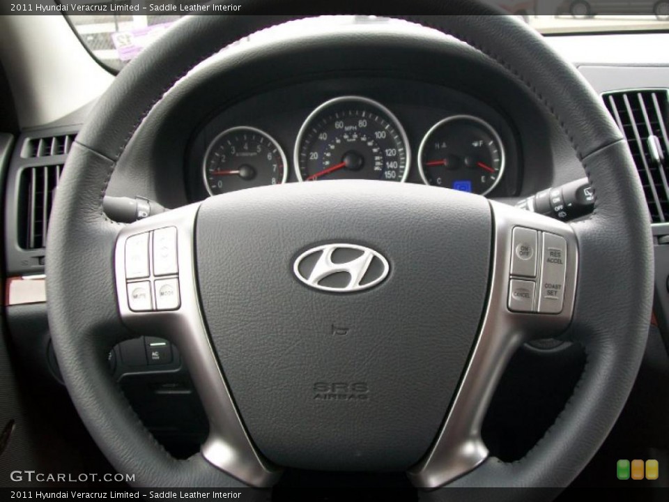 Saddle Leather Interior Steering Wheel for the 2011 Hyundai Veracruz Limited #45427775