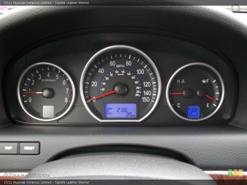 Saddle Leather Interior Gauges for the 2011 Hyundai Veracruz Limited #45427783
