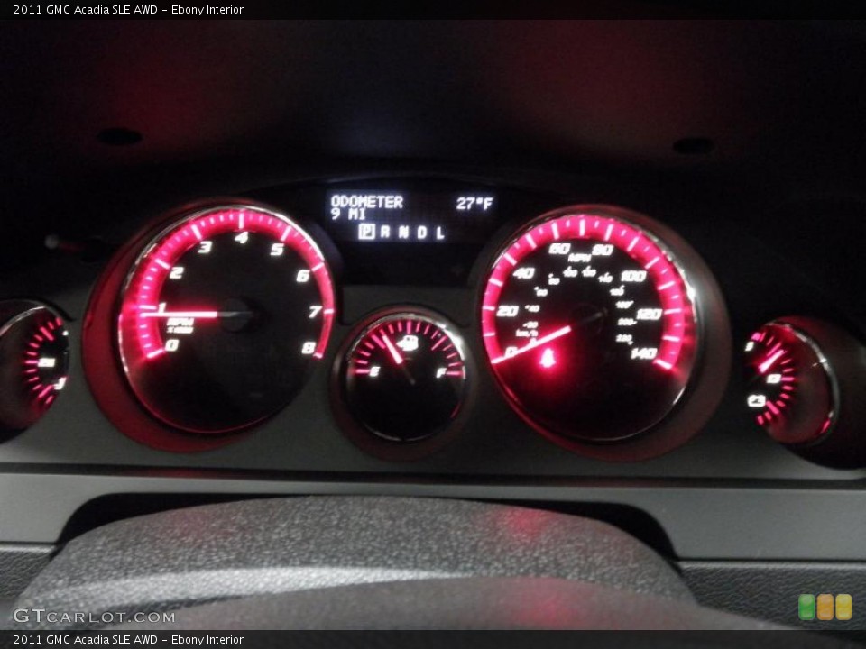 Ebony Interior Gauges for the 2011 GMC Acadia SLE AWD #45428003