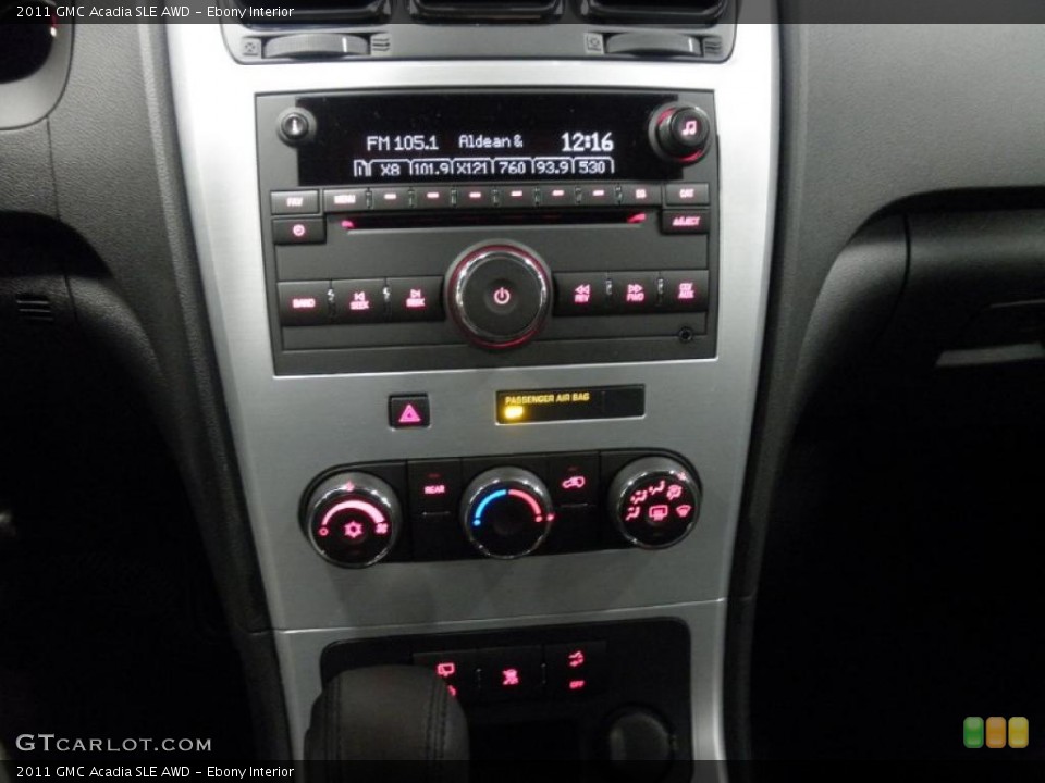 Ebony Interior Controls for the 2011 GMC Acadia SLE AWD #45428015